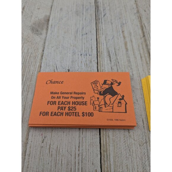 Community Chest And Chance Cards Monopoly Edition Game Replacement 1999 - Picture 3 of 6